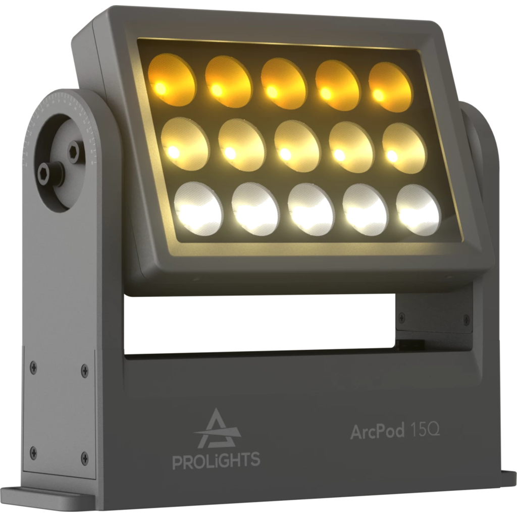 Prolights ARCPOD15QC5M ArcPod 15QC5M – kompakt IP66 RGBW LED-lampe for fasade- og arkitekturbelysning