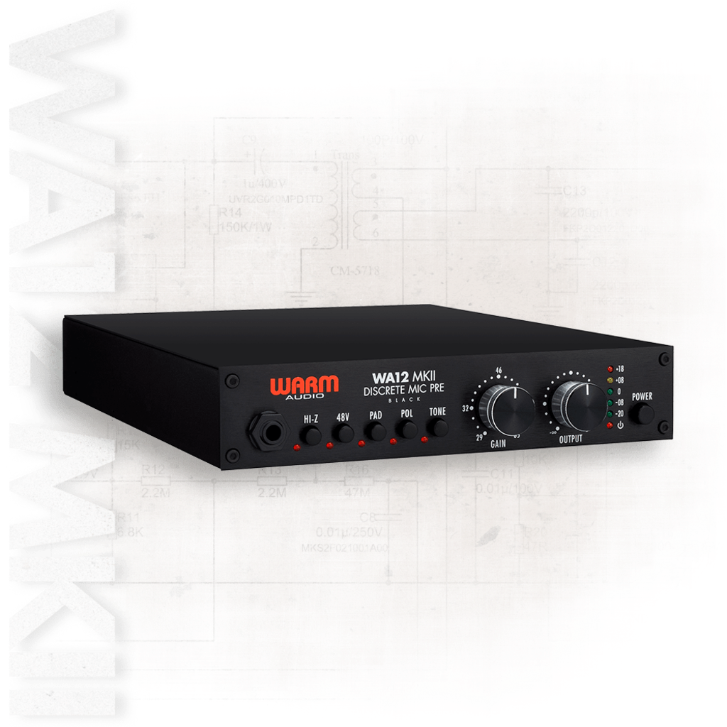 [WM-WA12MKII-BK] Warm Audio WA12 MKII – enkanals amerikansk mikrofonforforsterker med punchy analog karakter