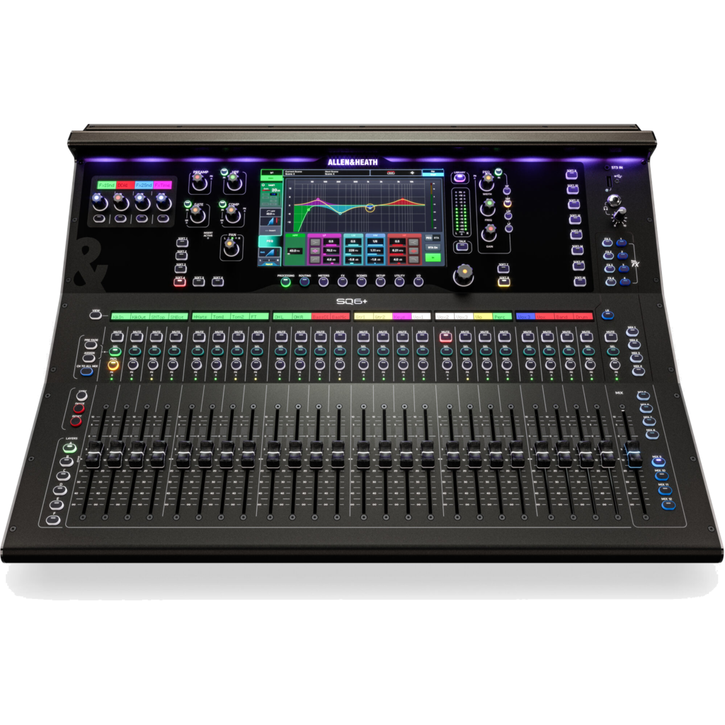 A&H SQ6+ 96 kHz digital mikser – 48 kanaler, 24 XLR inn, 14 XLR ut og 12 FX-motorer