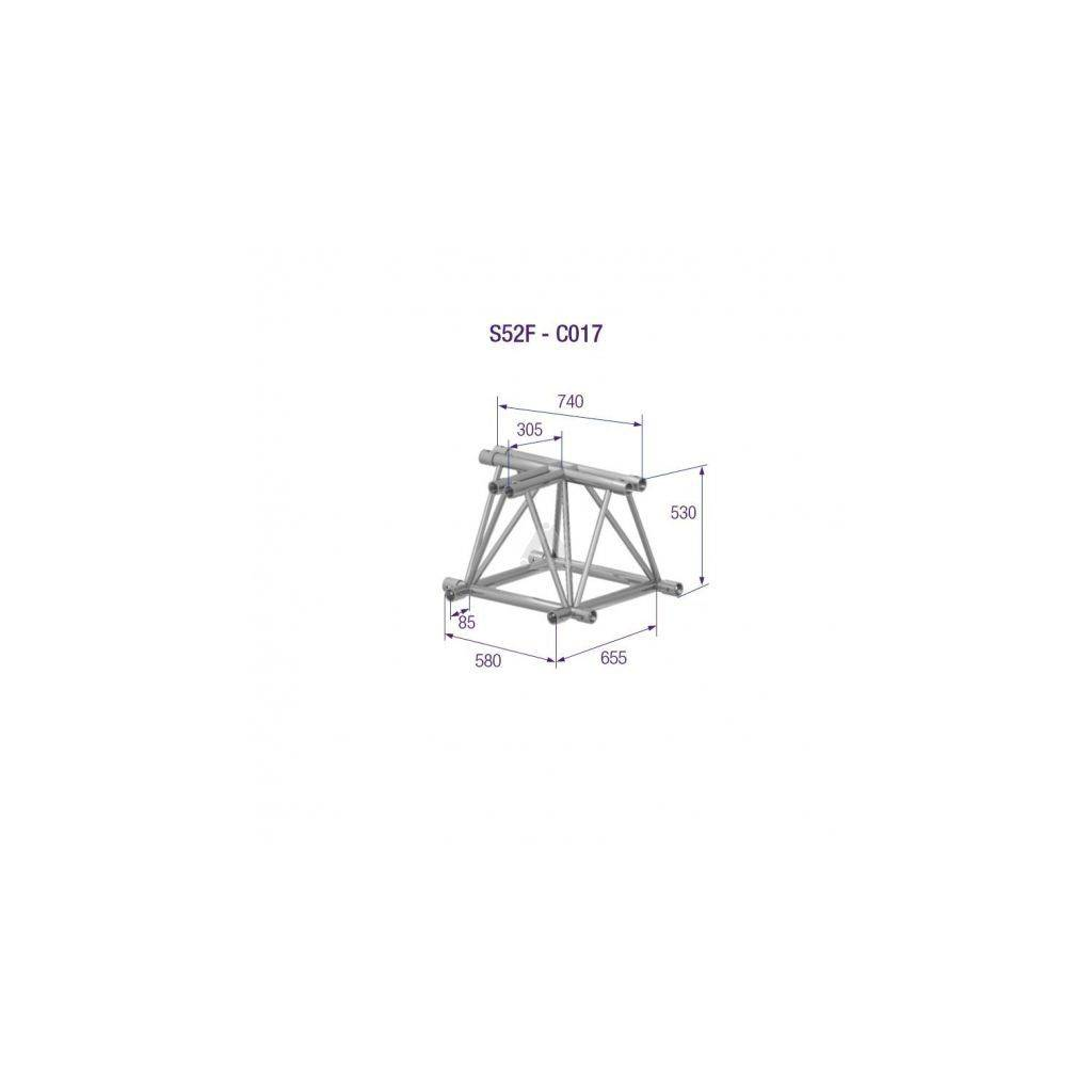 [165256] Prolyte S52F-C017 hjørne for foldetross – 3-Veis T