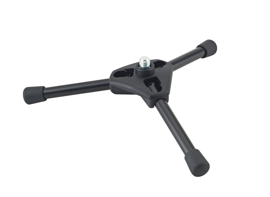 [23110-316-55] K&M 23110 Table microphone stand, Black plastic base with folding legs, H: 60mm