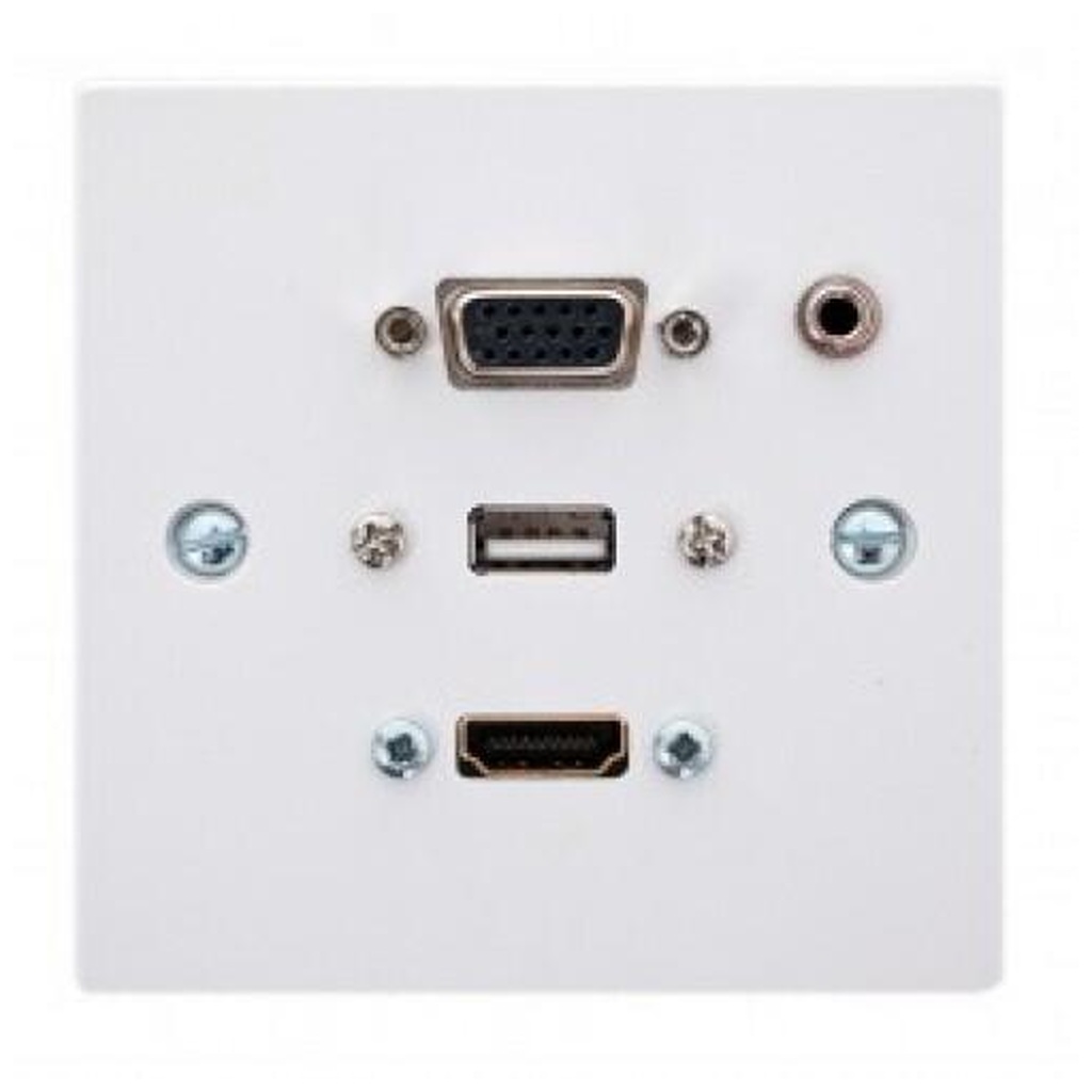 KAGU Multimedia – vegguttak med HDMI, VGA, USB og lyd