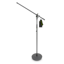 Gravity Microphone Stand with Round Base and 2-Point Adjustment Boom