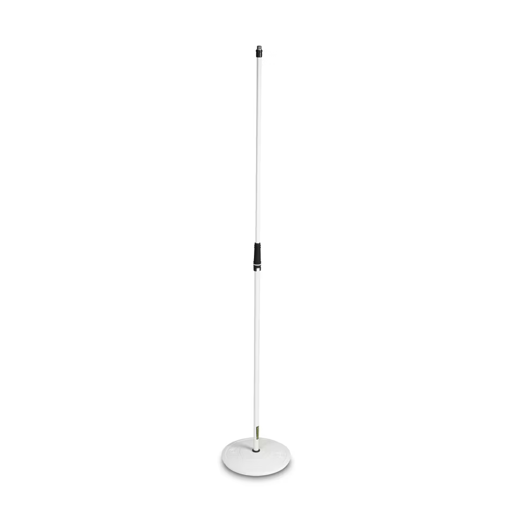 Gravity Microphone stand with round base, white