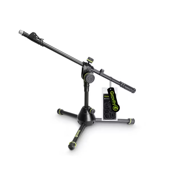 [GMS3122HDB] Gravity Short Heavy Duty Microphone Stand with Folding Tripod Base