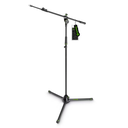 Gravity Microphone Stand with Folding Tripod Base and 1-Point Adjustment Telescoping Boom