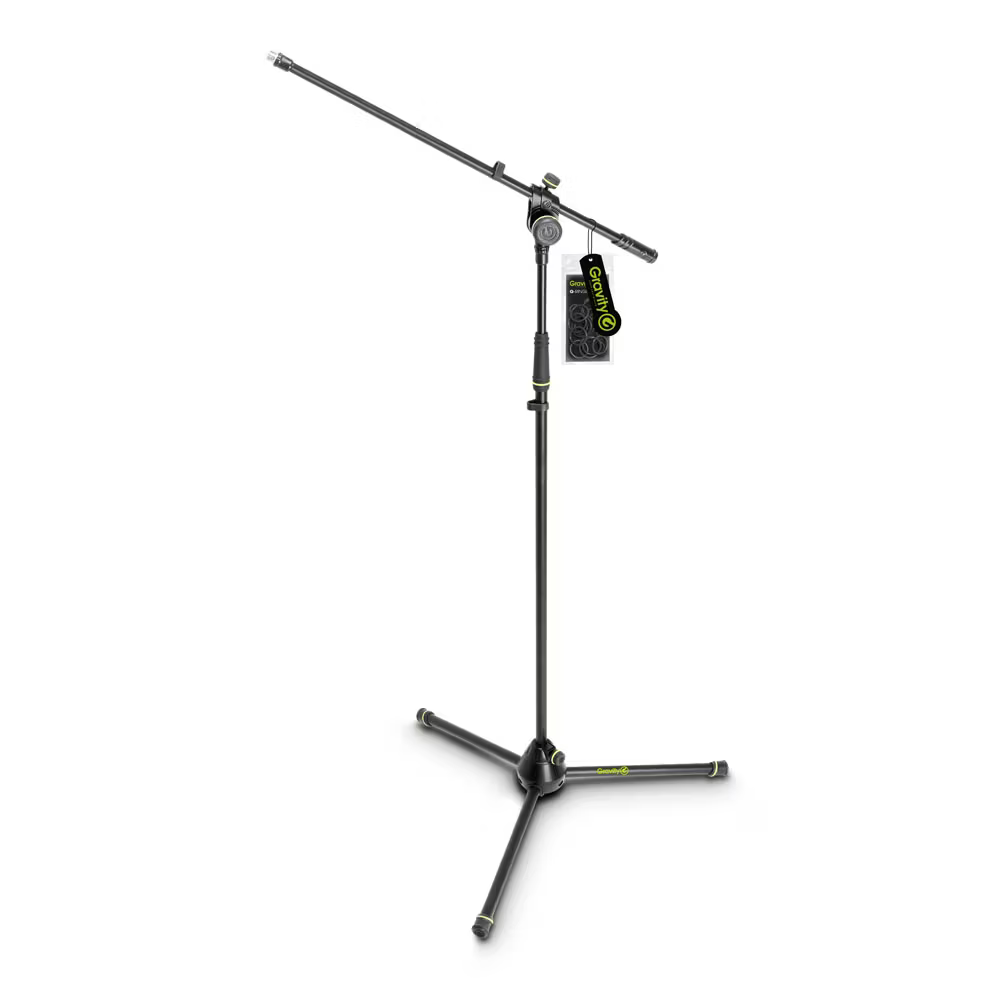 [GMS4321B] Gravity Microphone Stand with Folding Tripod Base and 2-Point Adjustment Boom