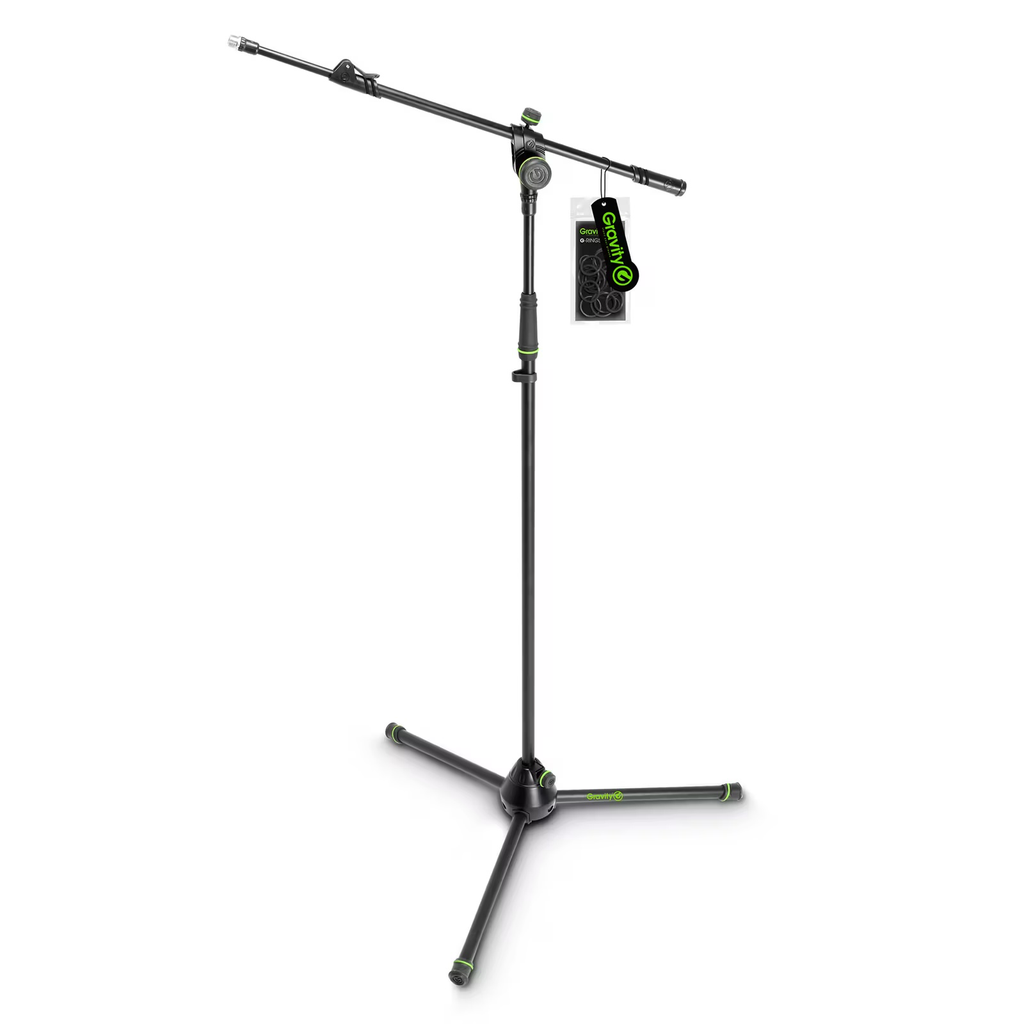 [GMS4322B] Gravity Microphone Stand with Folding Tripod Base and 2-Point Adjustment Telescoping Boom