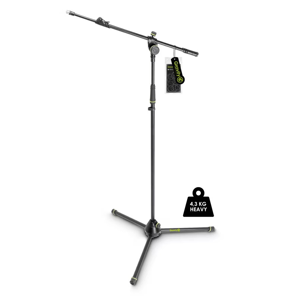 [GMS4322HDB] Gravity Heavy Duty Microphone Stand, Tripod, 2-Point Telescopic Boom