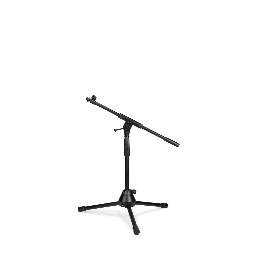 [GTMS4232B] Gravity Touring Series microphone stand short with tripod folding base and 2-point adjustment telescopic boom, black