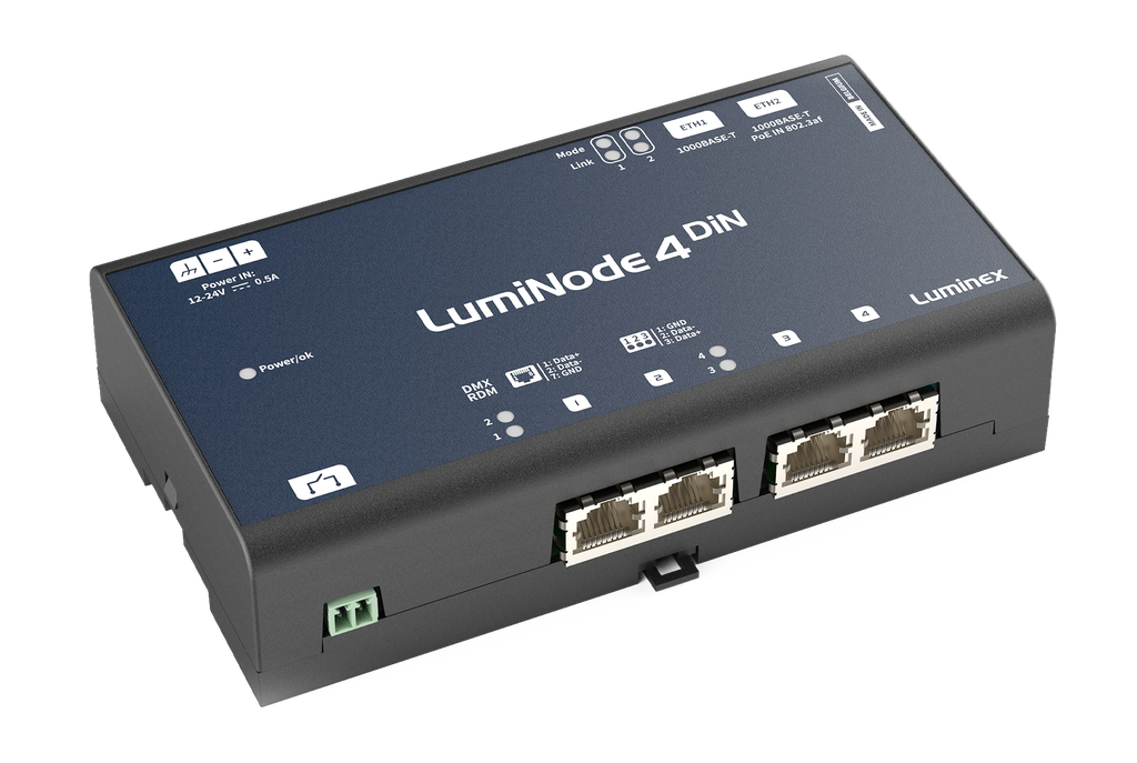 [LUM-LUMINODE-4-RJ45] Luminex LumiNode 4 Din RJ45
