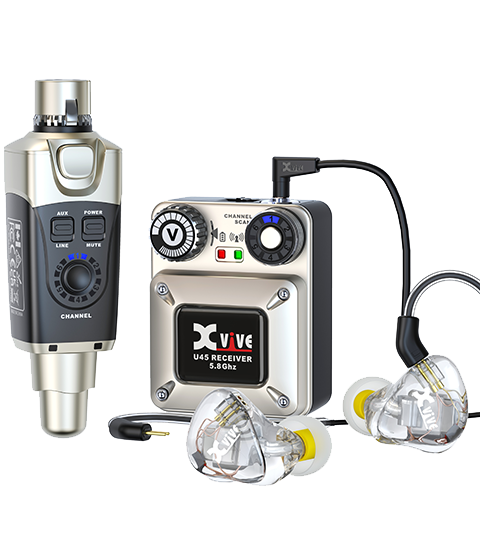 [U4T9] XVIVE U45T9 – Komplett U45 In-Ear Monitor Wireless System med T9 In-Ear Monitors og CU4 transportkoffert