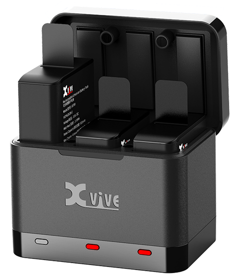 [U5C] XVIVE U5C Battery Charger + 3 Batterier – Lader og reservebatterier til U5 Wireless Audio For Video System
